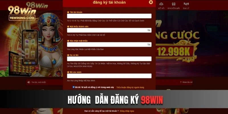 Dễ dàng trở thành hội viên của 98win chỉ trong 4 bước